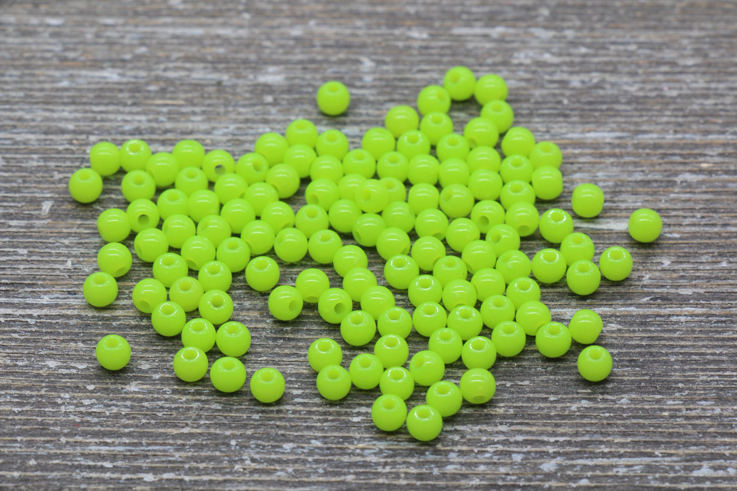 4mm Apple Green Round Beads, Acrylic Gumball Beads, Round Spacer Beads, Bubblegum Beads, Plastic Round Smooth Bead #988