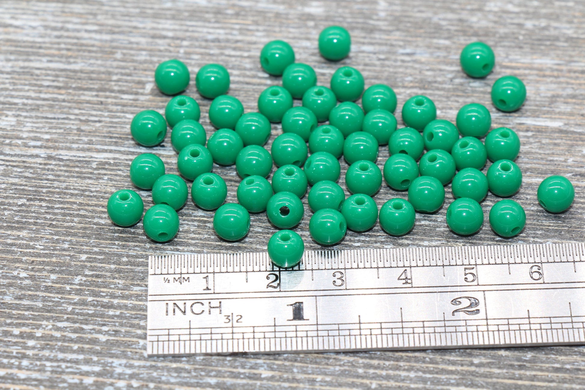 6mm Green Gumball Beads, Round Acrylic Loose Beads, Bubblegum Beads, Chunky Beads, Bubble Gum Beads, Smooth Plastic Round Beads #275