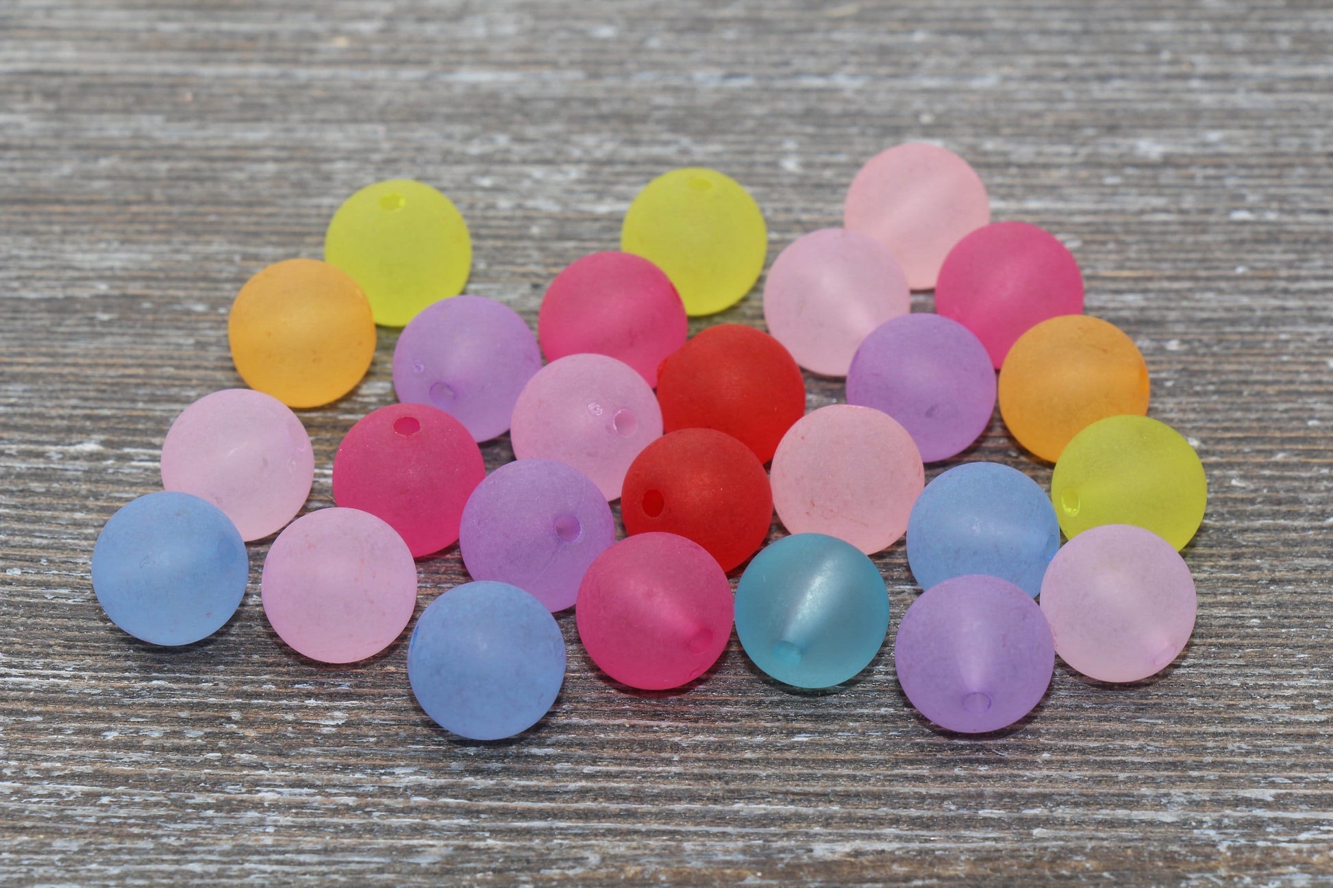 12mm Matte Multicolored Gumball Beads, Round Acrylic Loose Beads, Solid Bubblegum Beads, Chunky Beads, Round Plastic Beads #742