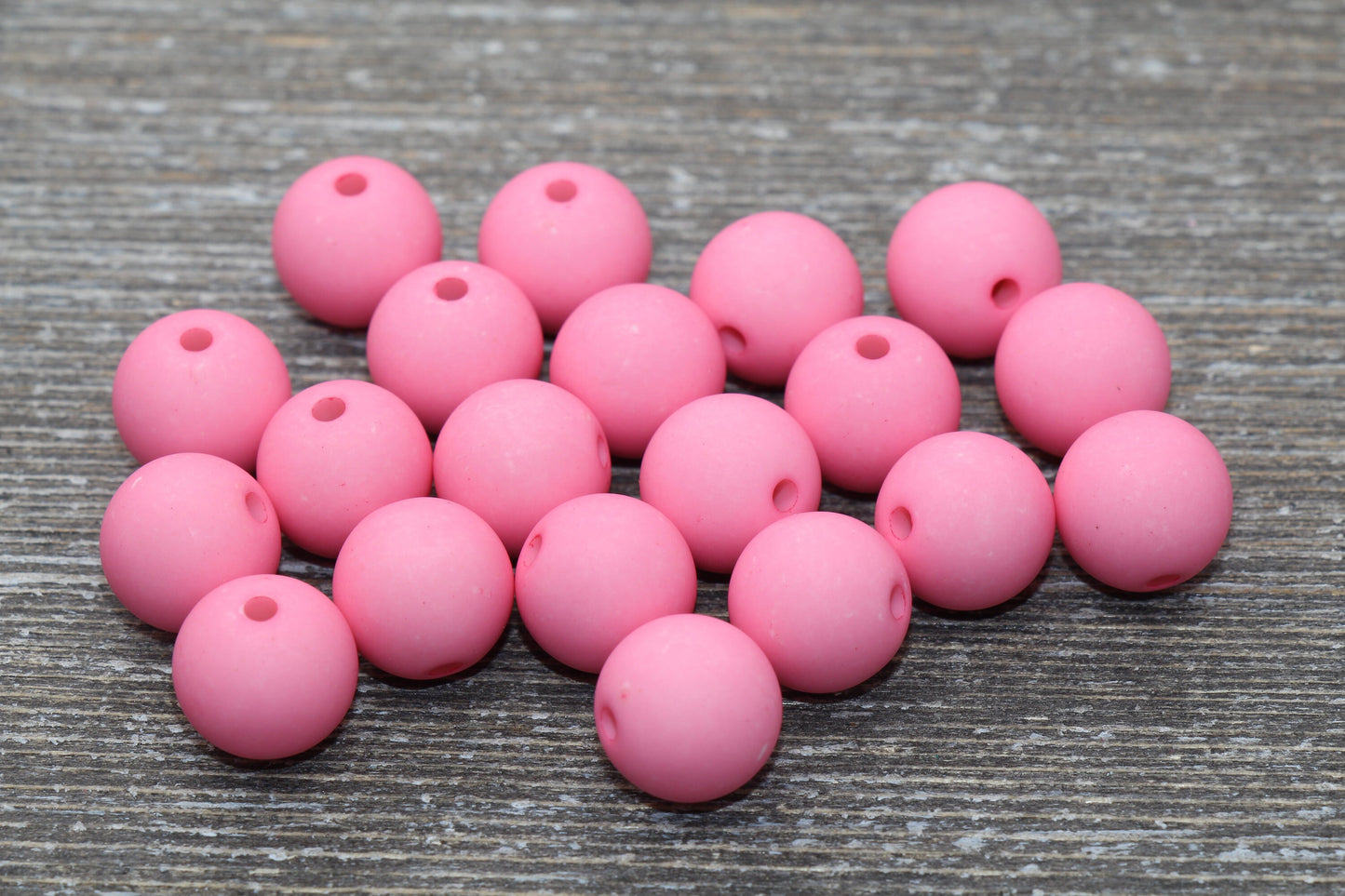 12mm Matte Pink Gumball Beads, Round Acrylic Loose Beads, Solid Bubblegum Beads, Chunky Beads, Round Plastic Beads #618