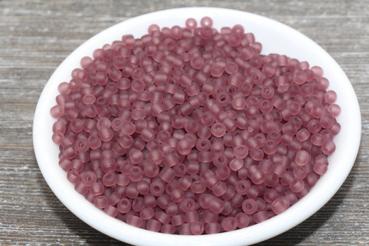 Matte Glass Seed Beads, 4mm 6/0 Glass Round Seed Beads, Matte Trans Seed Beads, Rocailles Beads, Beading Supplies #1023