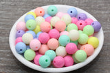 12mm Pastel Multicolored Gumball Beads, Round Acrylic Loose Beads, Bubblegum Beads, Chunky Beads, Round Plastic Beads #1034