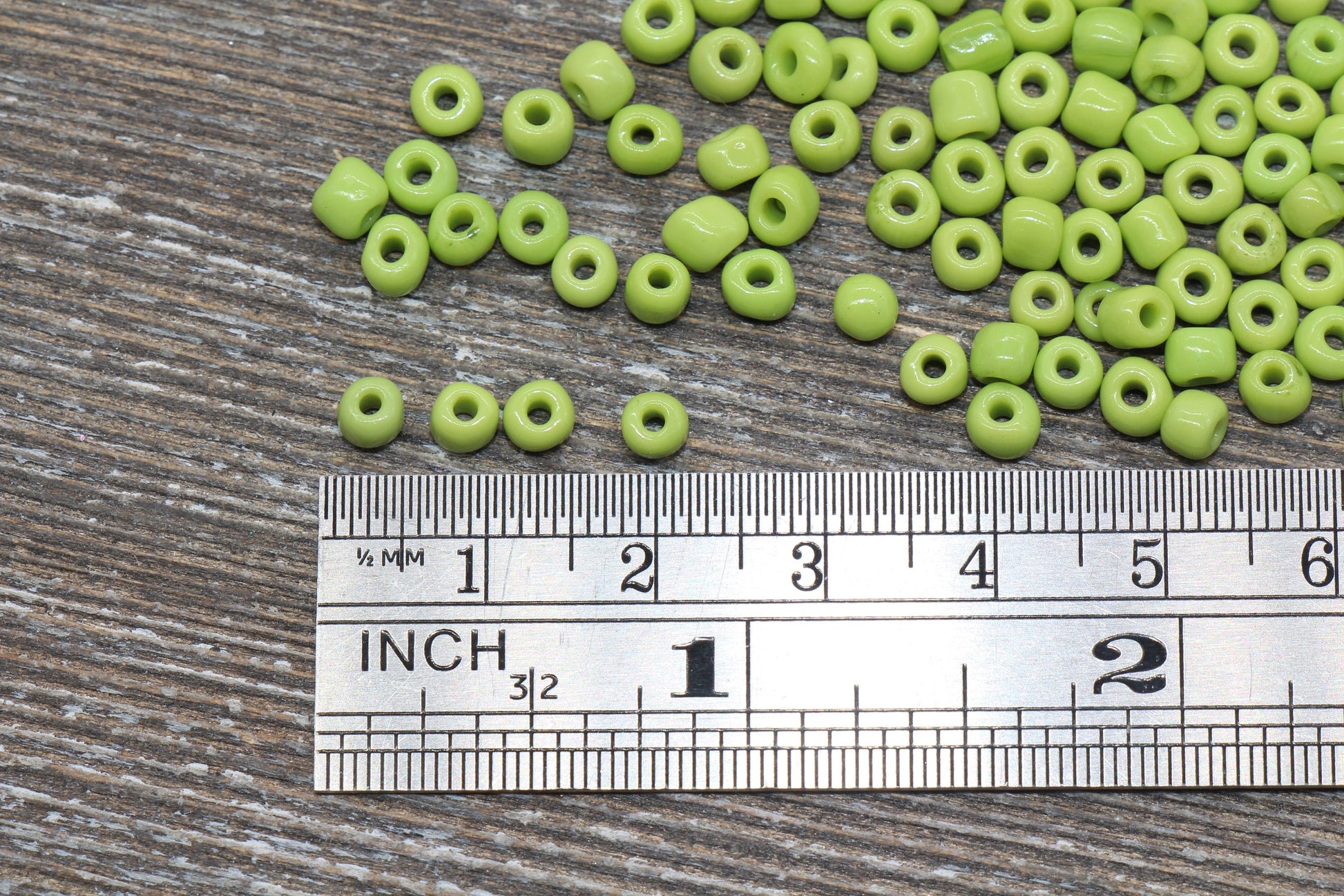 Glass Seed Beads, 4mm 6/0 Glass Round Seed Beads, Light Green Opaque Seed Beads, Rocailles Beads, Beading Supplies #1013