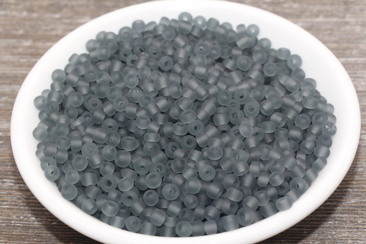 Matte Glass Seed Beads, 4mm 6/0 Glass Round Seed Beads, Matte Dark Gray Trans Seed Beads, Rocailles Beads, Beading Supplies #1020