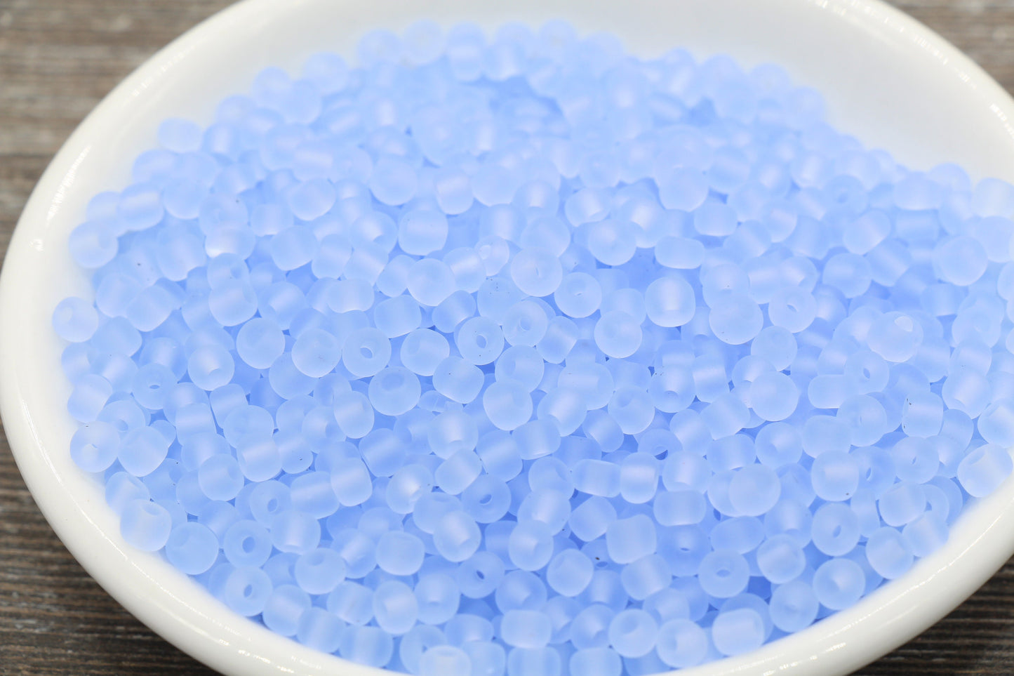 Matte Glass Seed Beads, 4mm 6/0 Glass Round Seed Beads, Matte Baby Blue Trans Seed Beads, Rocailles Beads, Beading Supplies #1021