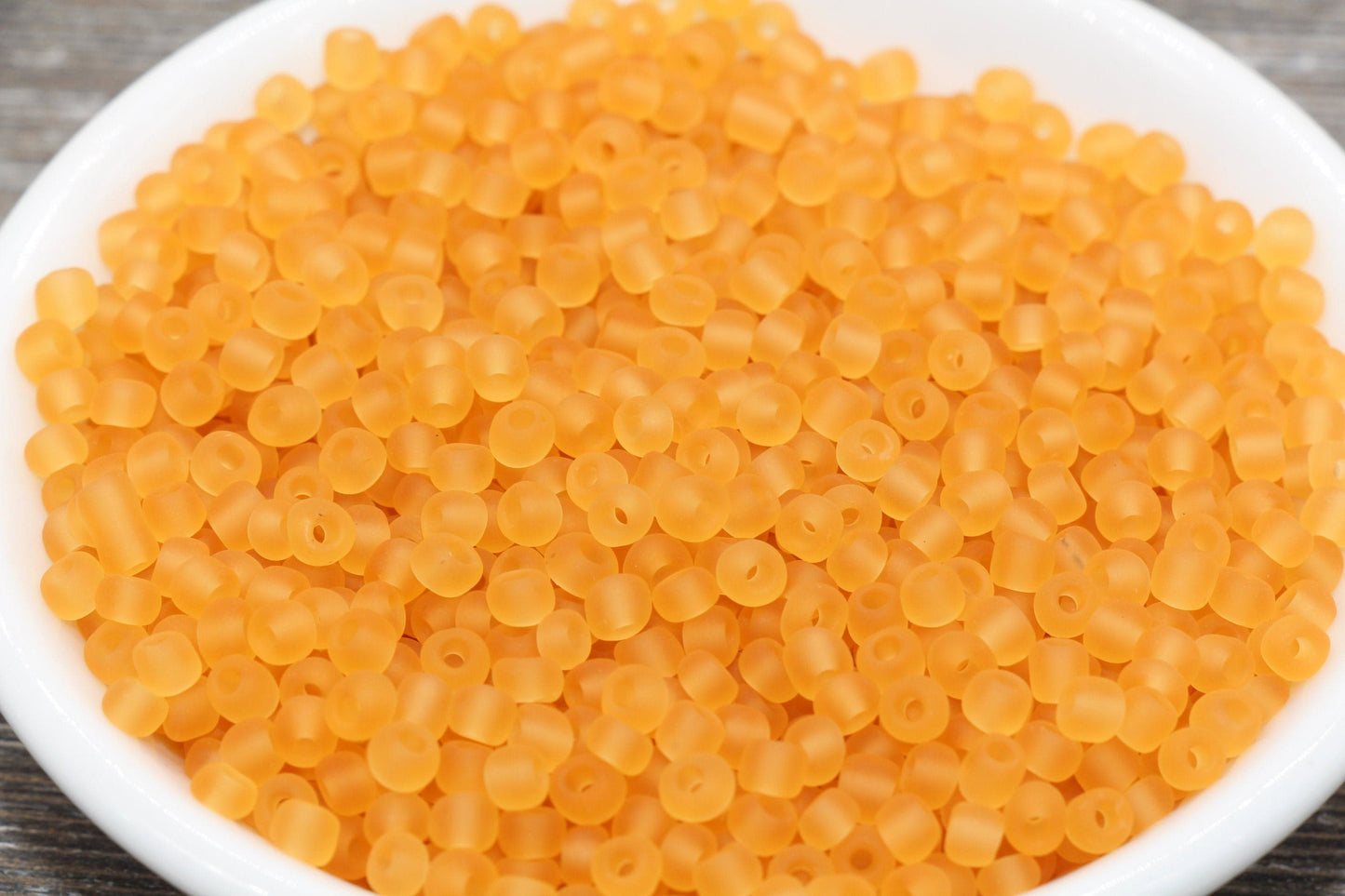 Matte Glass Seed Beads, 4mm 6/0 Glass Round Seed Beads, Frosted Orange Trans Seed Beads, Rocailles Beads, Beading Supplies #1027