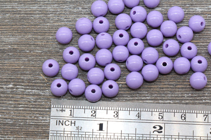 8mm Purple Gumball Beads, Round Acrylic Loose Beads, Bubblegum Beads, Chunky Beads, Bubble Gum Beads, Smooth Plastic Round Beads #1060