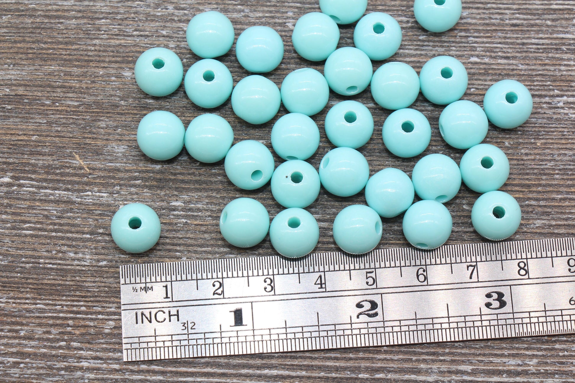 10mm Light Cyan Gumball Beads, Round Acrylic Loose Beads, Bubblegum Beads, Chunky Beads, Bubble Gum Beads, Smooth Plastic Round Beads #1062