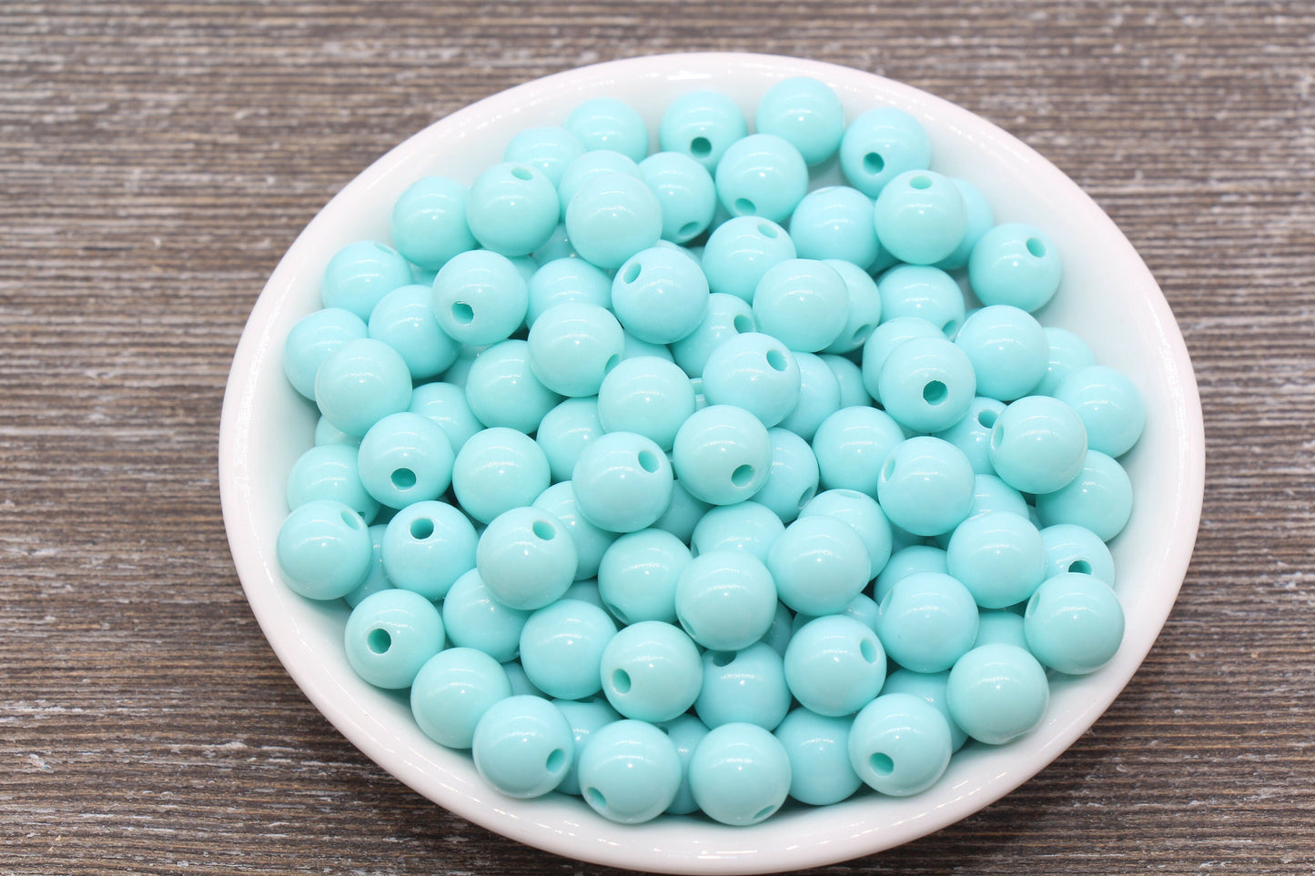 10mm Light Cyan Gumball Beads, Round Acrylic Loose Beads, Bubblegum Beads, Chunky Beads, Bubble Gum Beads, Smooth Plastic Round Beads #1062