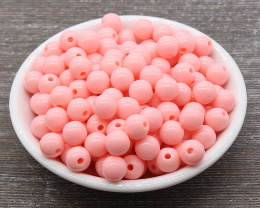 10mm Peach Gumball Beads, Round Acrylic Loose Beads, Chunky Beads, Round Plastic Beads, Bubble Gum Beads #1065