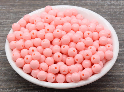 8mm Peach Gumball Beads, Round Acrylic Loose Beads, Chunky Beads, Round Plastic Beads, Bubble Gum Beads #1066