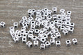 5mm White Black Acrylic Cube Letter Beads