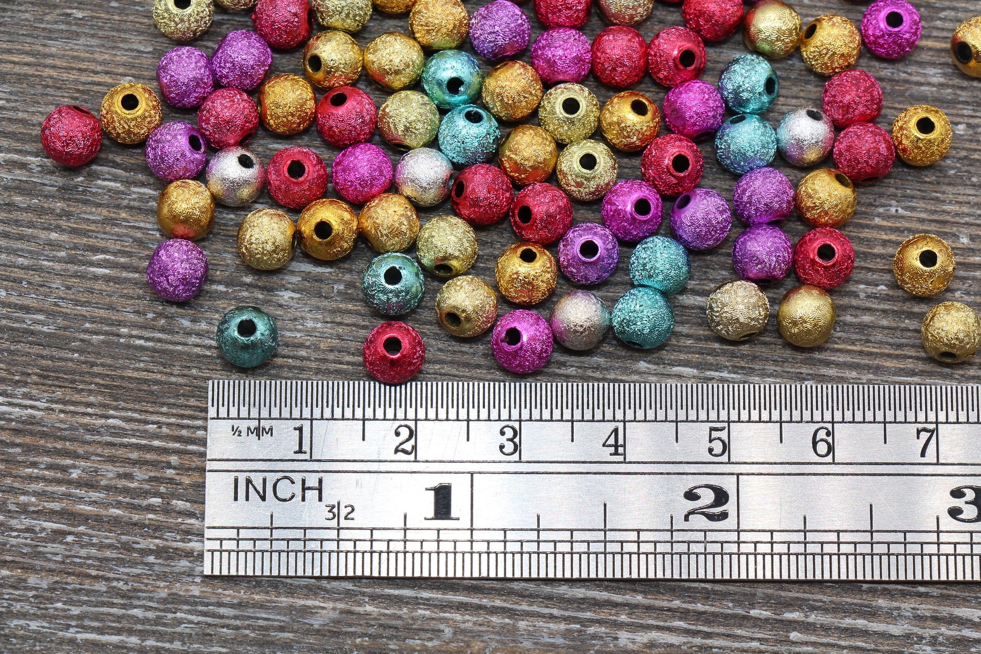 6mm Stardust Beads, Multicolored Wrinkle Gumball Beads, Round Acrylic Loose Beads, Bubblegum Beads, Chunky Beads, Bubble Gum Beads, #1077
