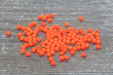 4mm Matte Orange Round Beads, Acrylic Gumball Beads, Frosted Orange Round Spacer Beads, Bubblegum Beads, Plastic Round Smooth Bead #766