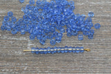 Transparent Glass Seed Beads, 4mm 6/0 Glass Round Seed Beads, Blue Trans Seed Beads, Rocailles Beads, Beading Supplies #1110