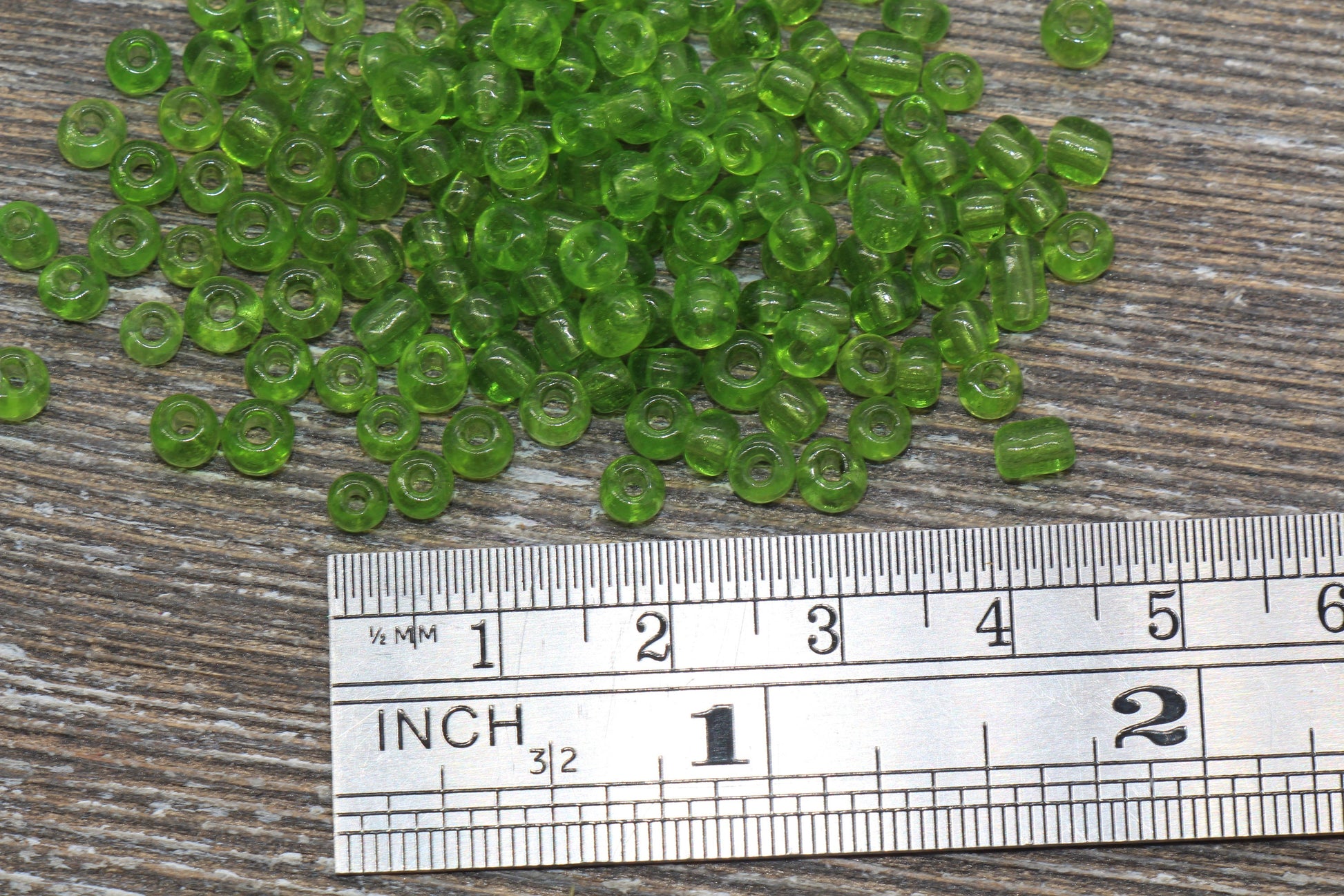 Transparent Glass Seed Beads, 4mm 6/0 Glass Round Seed Beads, Olive Green Trans Seed Beads, Rocailles Beads, Beading Supplies #1111