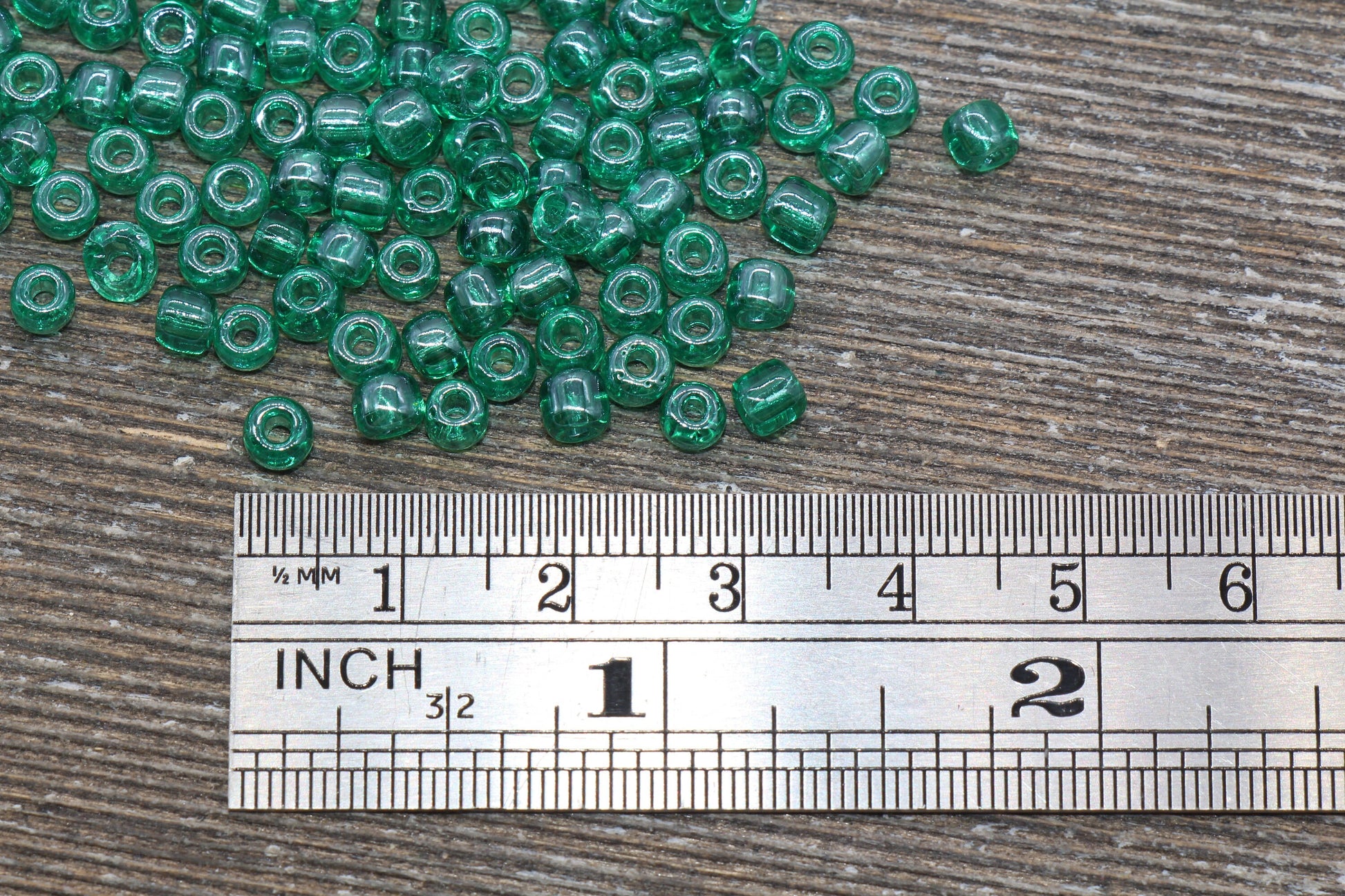 Glossy Transparent Glass Seed Beads, 4mm 6/0 Glass Round Seed Beads, Emerald Green Trans Seed Beads, Rocailles Beads, Beading Supplies #1123