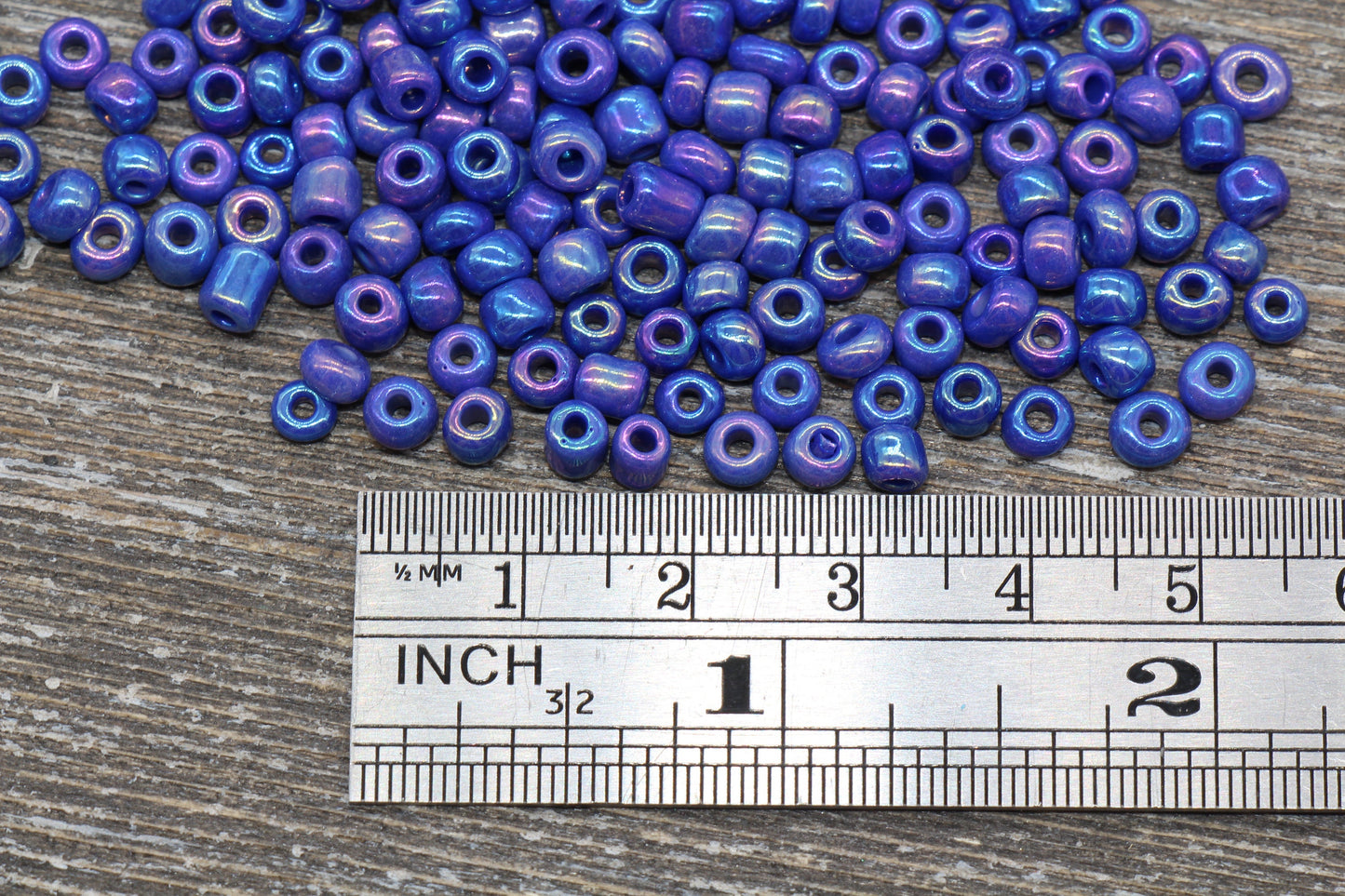 Iridescent Glass Seed Beads, 4mm 6/0 Glass Round Seed Beads, Purple AB Opaque Seed Beads, Rocailles Beads, Beading Supplies #1158