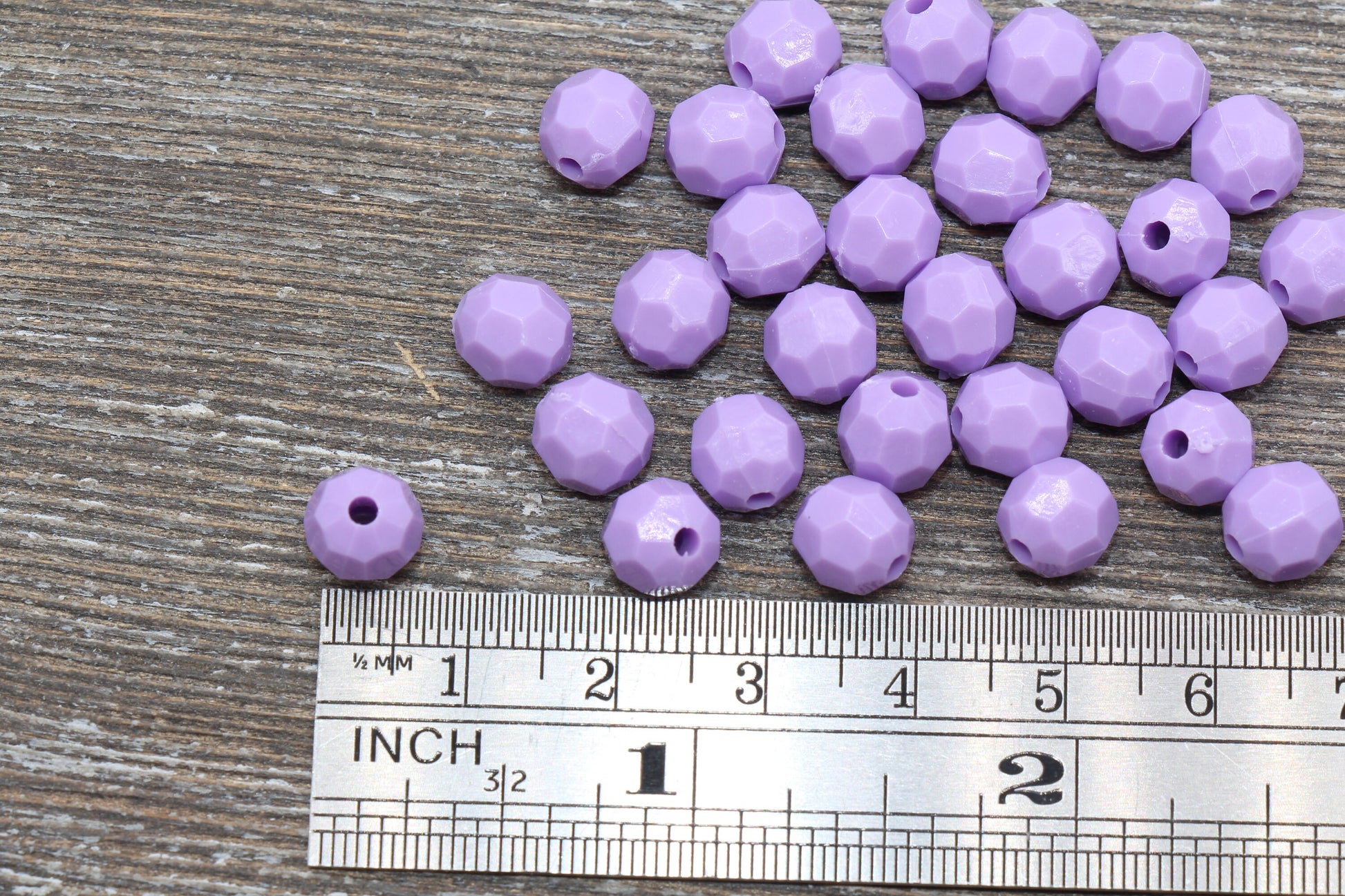 8mm Purple Faceted Gumball Beads, Round Acrylic Loose Beads, Chunky Beads, Faceted Plastic Beads, Bubble Gum Beads #1052