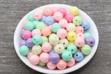 12mm Pastel AB Multicolored Gumball Beads, Iridescent Round Acrylic Loose Beads, Bubblegum Beads, Chunky Beads, Smooth Round Beads #1058