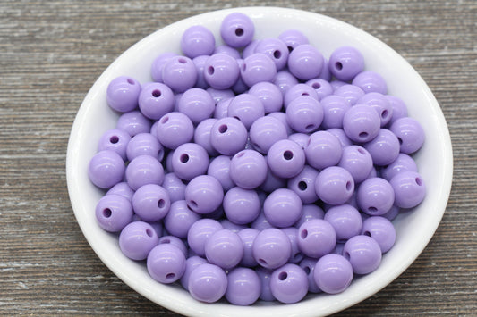 10mm Purple Gumball Beads, Round Acrylic Loose Beads, Bubblegum Beads, Chunky Beads, Gumball Beads, Smooth Plastic Round Beads #1059