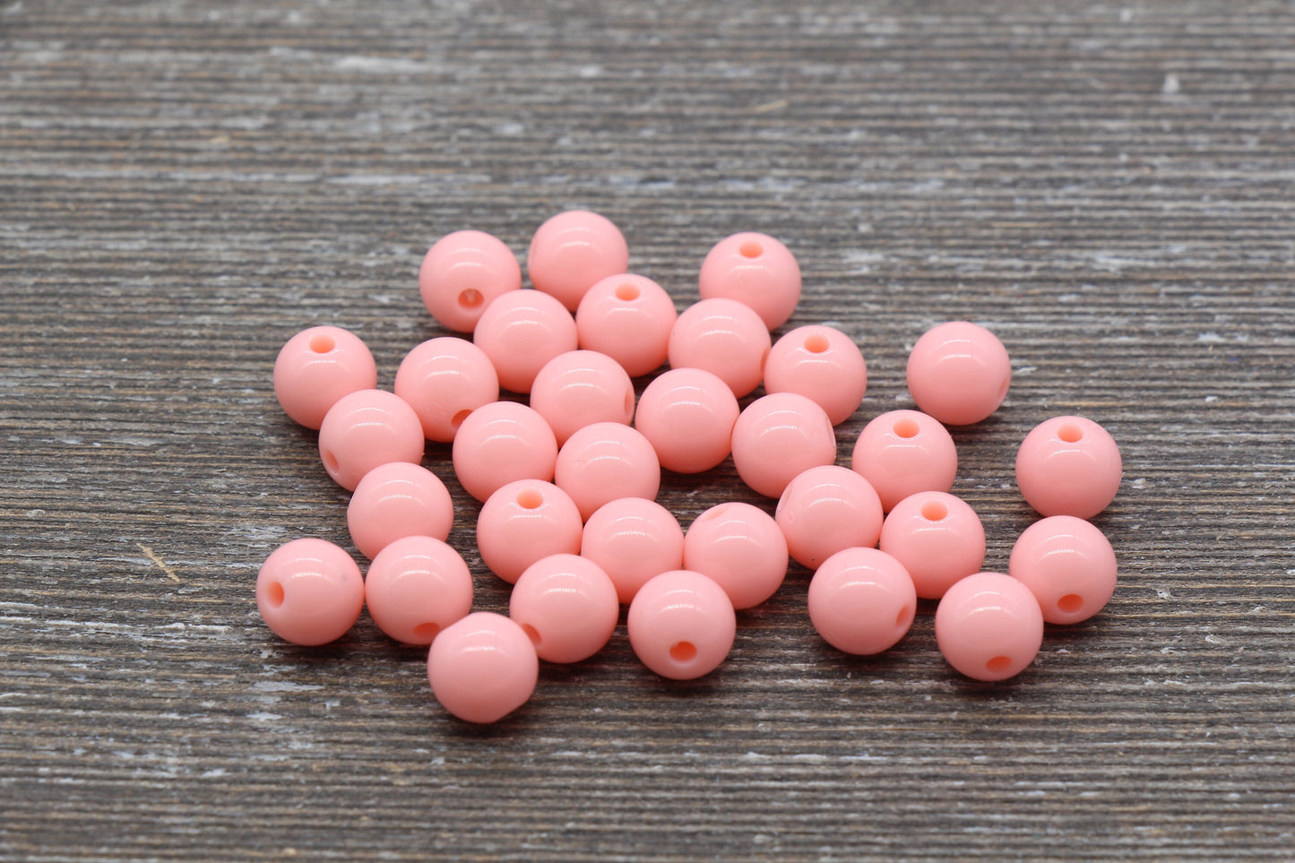 8mm Peach Gumball Beads, Round Acrylic Loose Beads, Chunky Beads, Round Plastic Beads, Bubble Gum Beads #1066