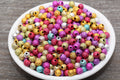 6mm Multicolor Wrinkle Stardust Acrylic Beads