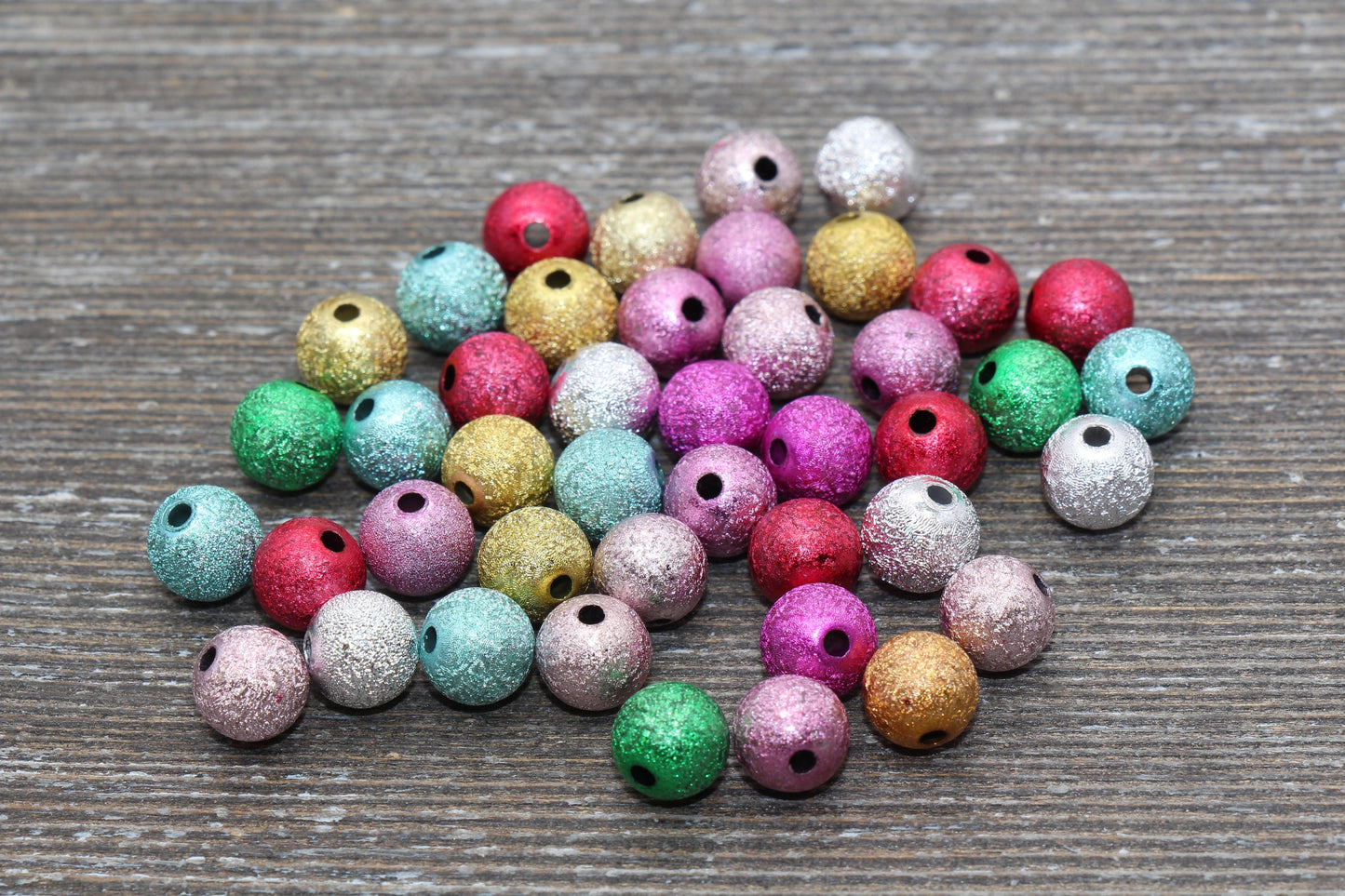 8mm Stardust Beads, Wrinkle Gumball Beads, Multicolored Round Acrylic Loose Beads, Bubblegum Beads, Chunky Beads, Bubble Gum Beads, #1078