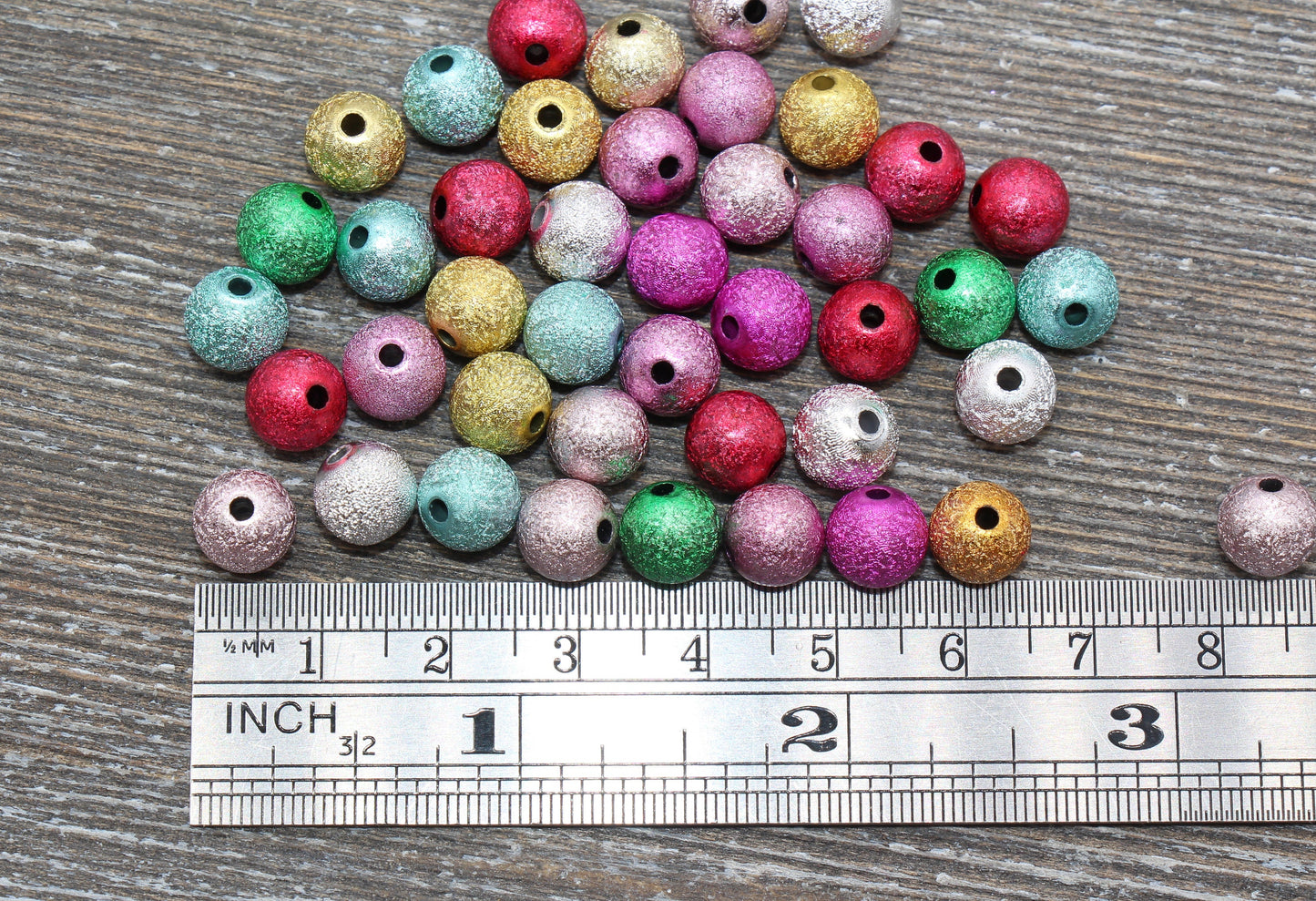 8mm Stardust Beads, Wrinkle Gumball Beads, Multicolored Round Acrylic Loose Beads, Bubblegum Beads, Chunky Beads, Bubble Gum Beads, #1078