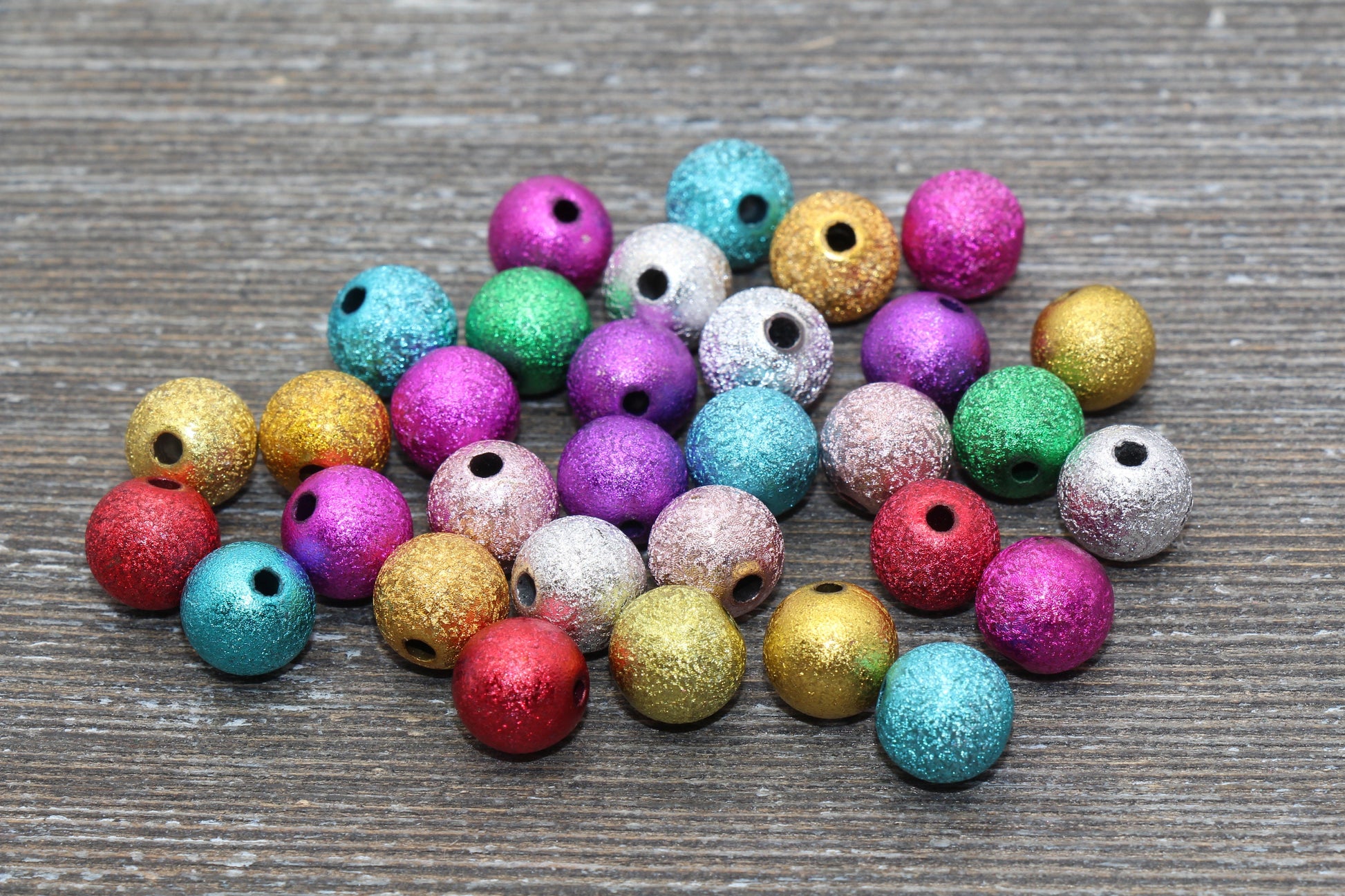 10mm Stardust Beads, Wrinkle Gumball Beads, Multicolored Round Acrylic Loose Beads, Bubblegum Beads, Chunky Beads, Bubble Gum Beads, #1079