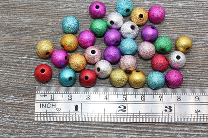 10mm Stardust Beads, Wrinkle Gumball Beads, Multicolored Round Acrylic Loose Beads, Bubblegum Beads, Chunky Beads, Bubble Gum Beads, #1079