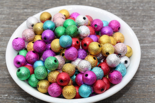 10mm Stardust Beads, Wrinkle Gumball Beads, Multicolored Round Acrylic Loose Beads, Bubblegum Beads, Chunky Beads, Bubble Gum Beads, #1079