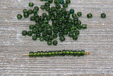 4mm 6/0 dark green transparent glass seed beads for bracelets