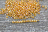 Matte Iridescent Glass Seed Beads, 4mm 6/0 Glass Round Seed Beads, Matte Orange AB Seed Beads, Rocailles Beads, Beading Supplies #1171