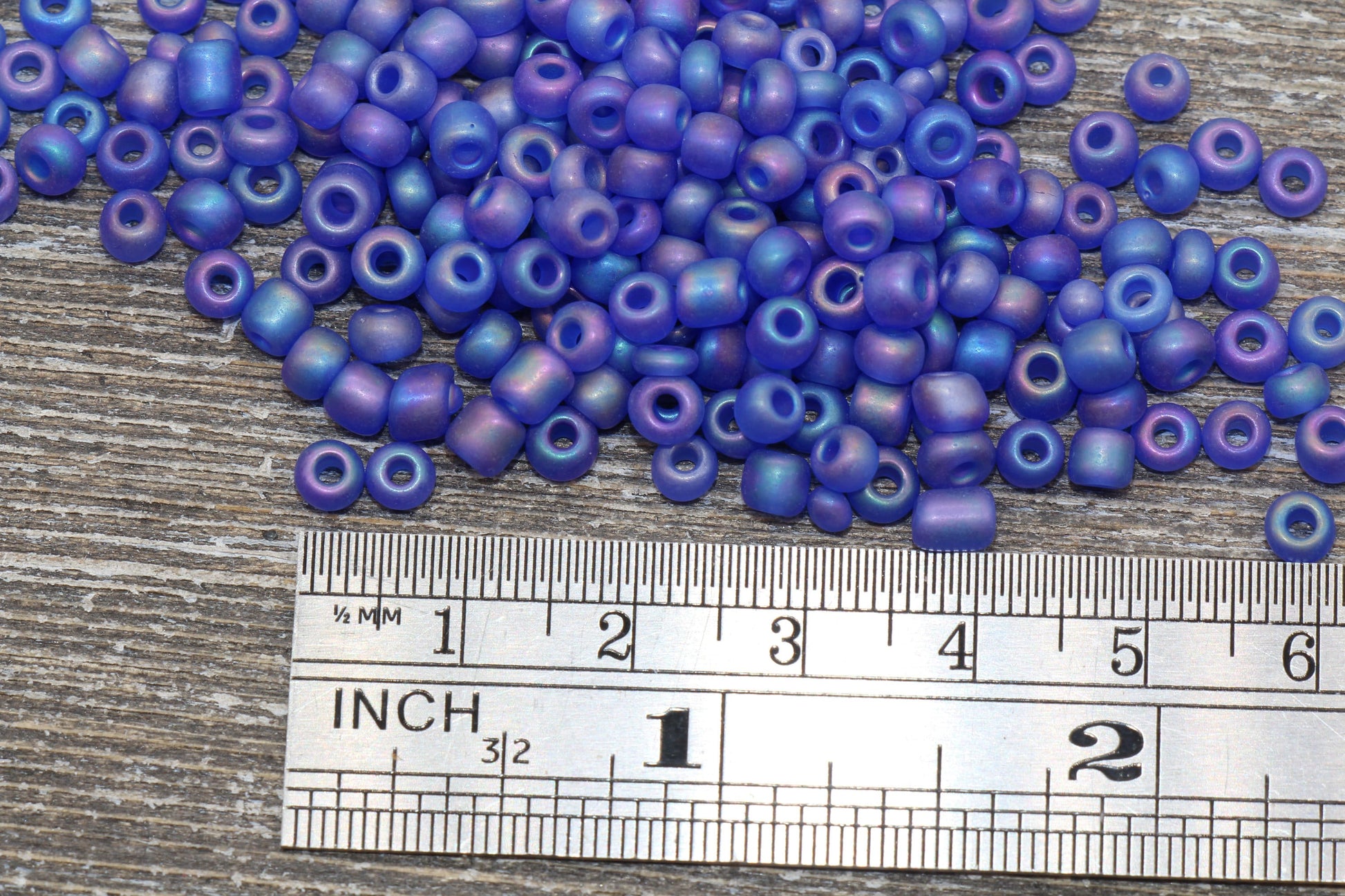 Matte Iridescent Glass Seed Beads, 4mm 6/0 Glass Round Seed Beads, Matte Purple AB Seed Beads, Rocailles Beads, Beading Supplies #1173