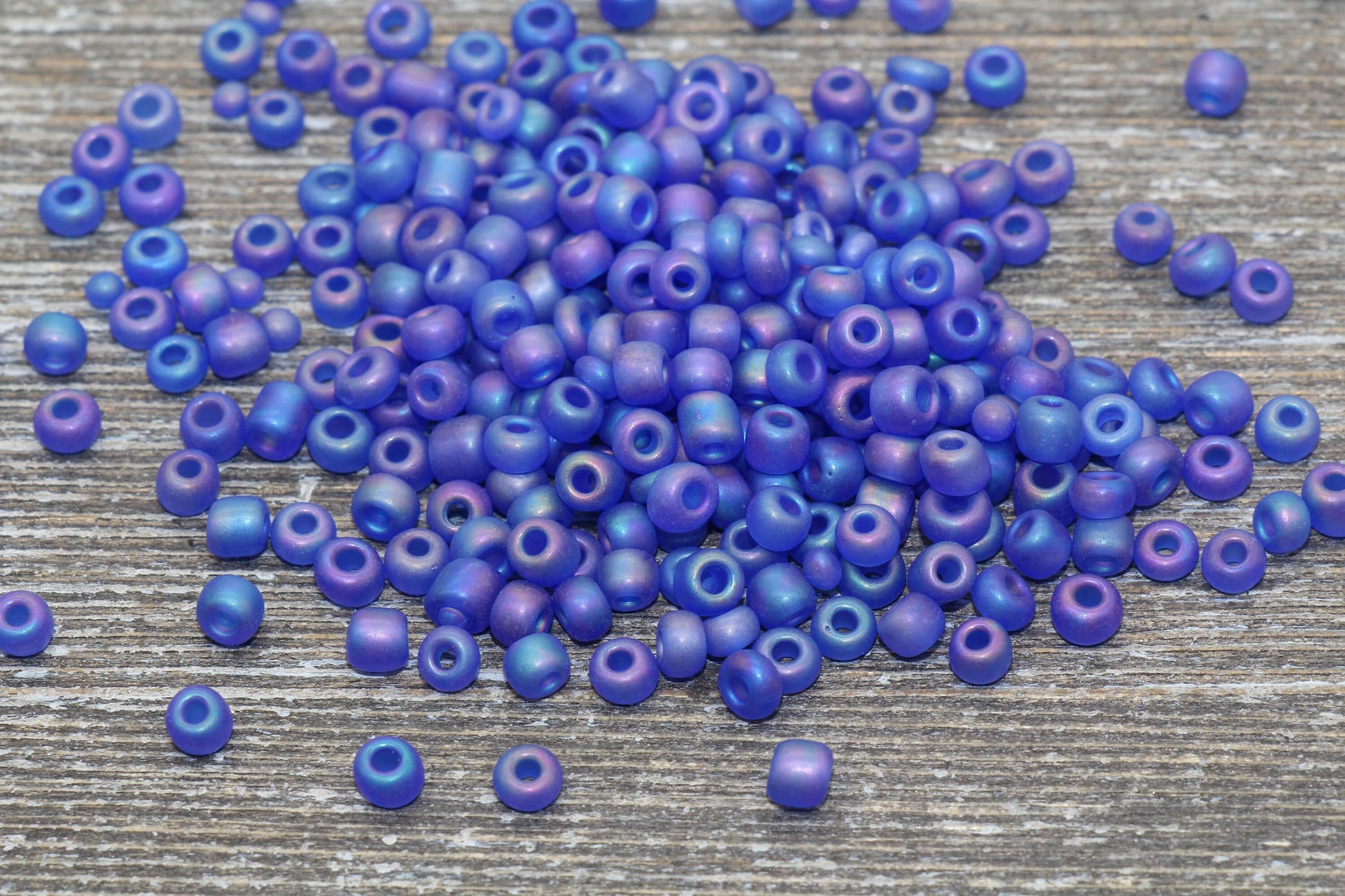 Matte Iridescent Glass Seed Beads, 4mm 6/0 Glass Round Seed Beads, Matte Purple AB Seed Beads, Rocailles Beads, Beading Supplies #1173