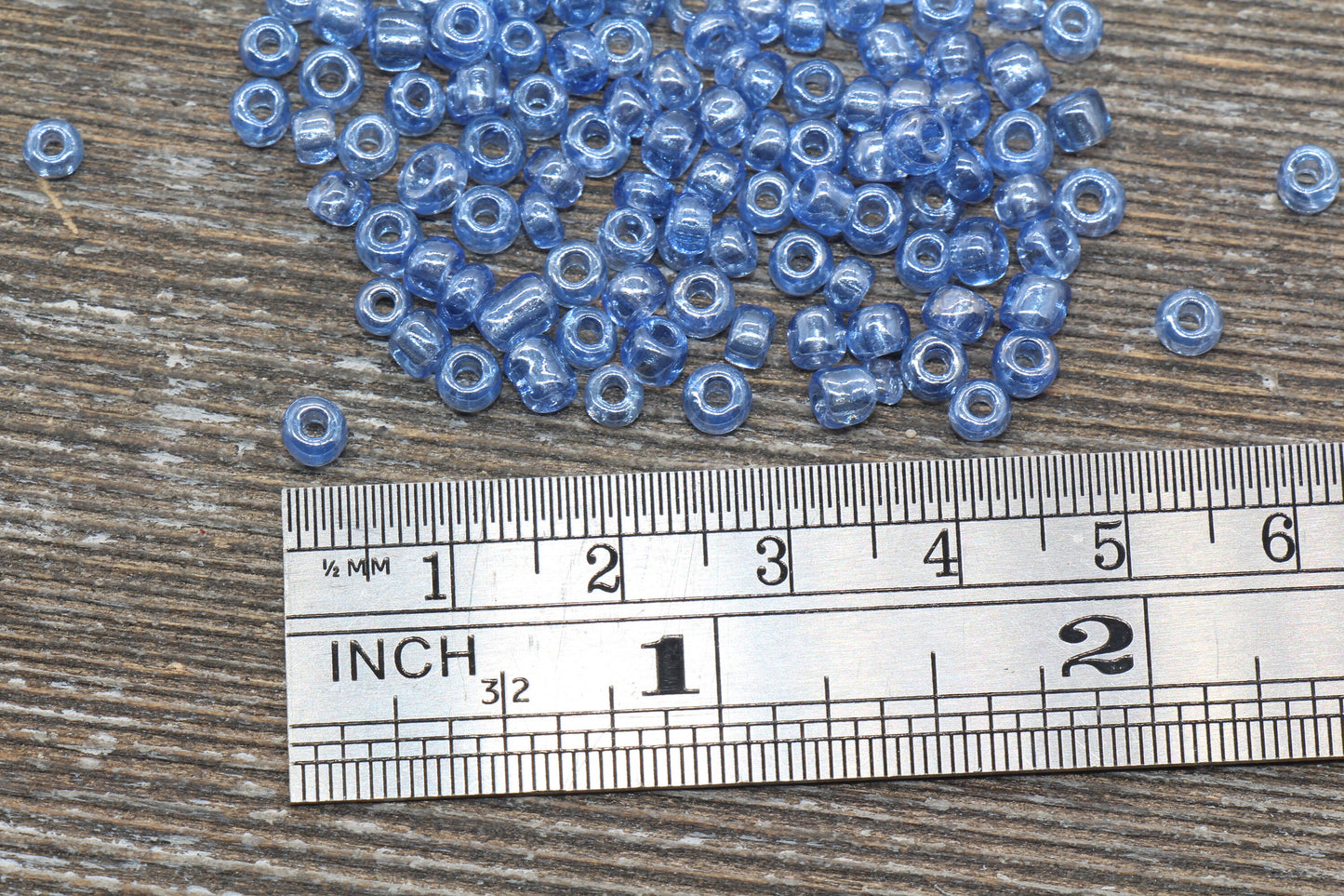 Glossy Transparent Glass Seed Beads, 4mm 6/0 Glass Round Seed Beads, Cornflower Blue Trans Seed Beads, Rocailles Beads, Beading #1128