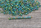 Matte Iridescent Glass Seed Beads, 4mm 6/0 Glass Round Seed Beads, Matte Rainbow AB Seed Beads, Rocailles Beads, Beading Supplies #1170