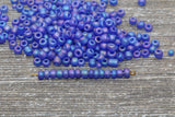 Matte Iridescent Glass Seed Beads, 4mm 6/0 Glass Round Seed Beads, Matte Purple AB Seed Beads, Rocailles Beads, Beading Supplies #1173