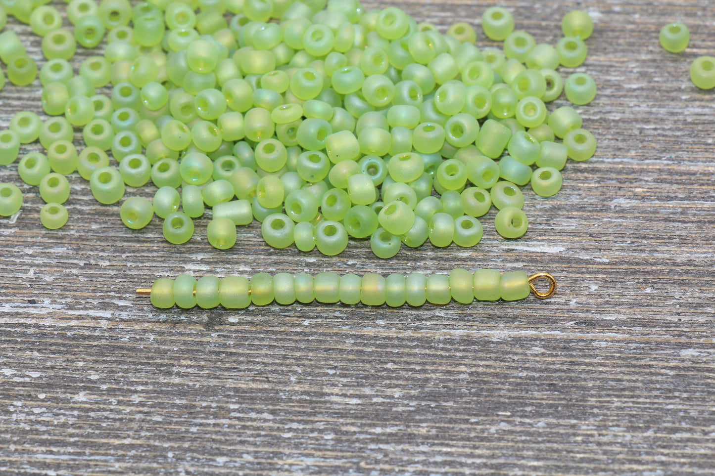 Matte Iridescent Glass Seed Beads, 4mm 6/0 Glass Round Seed Beads, Matte Green AB Seed Beads, Rocailles Beads, Beading Supplies #1174