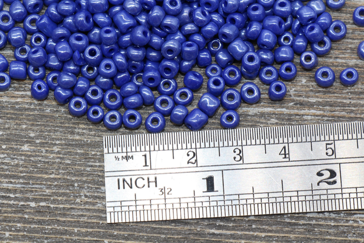 Glossy Glass Seed Beads, 4mm 6/0 Glass Round Seed Beads, Dark Blue Opaque Seed Beads, Rocailles Beads, Beading Supplies #1186