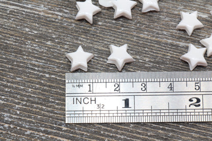 10mm White Star Beads, Acrylic Star Beads, Large Hole Star Beads, Resin Star Beads #47