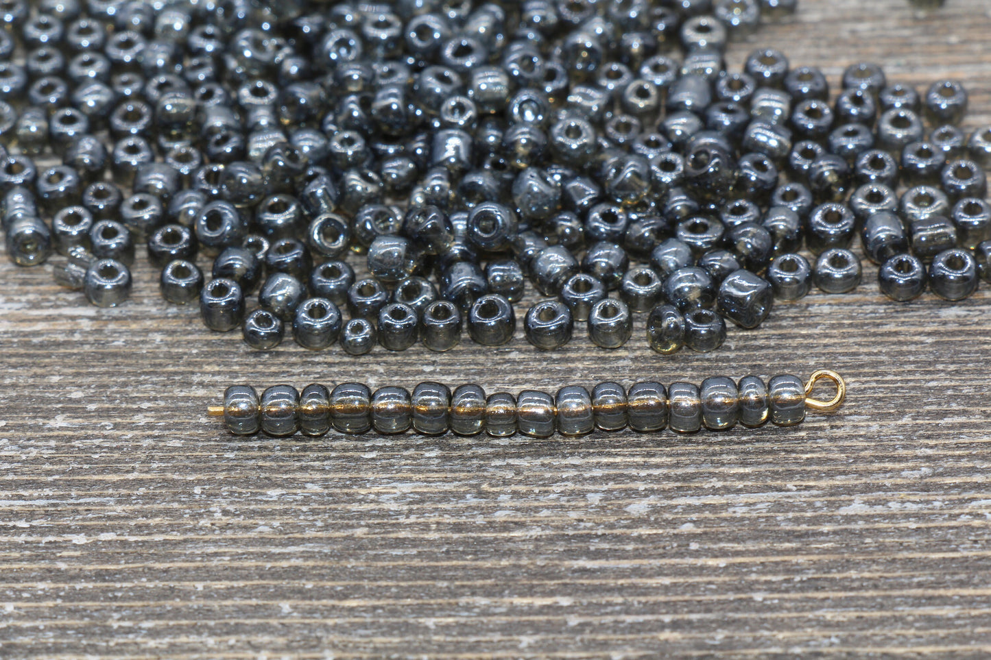 Glossy Transparent Glass Seed Beads, 4mm 6/0 Glass Round Seed Beads, Gray Trans Seed Beads, Rocailles Beads, Beading Supplies #1202