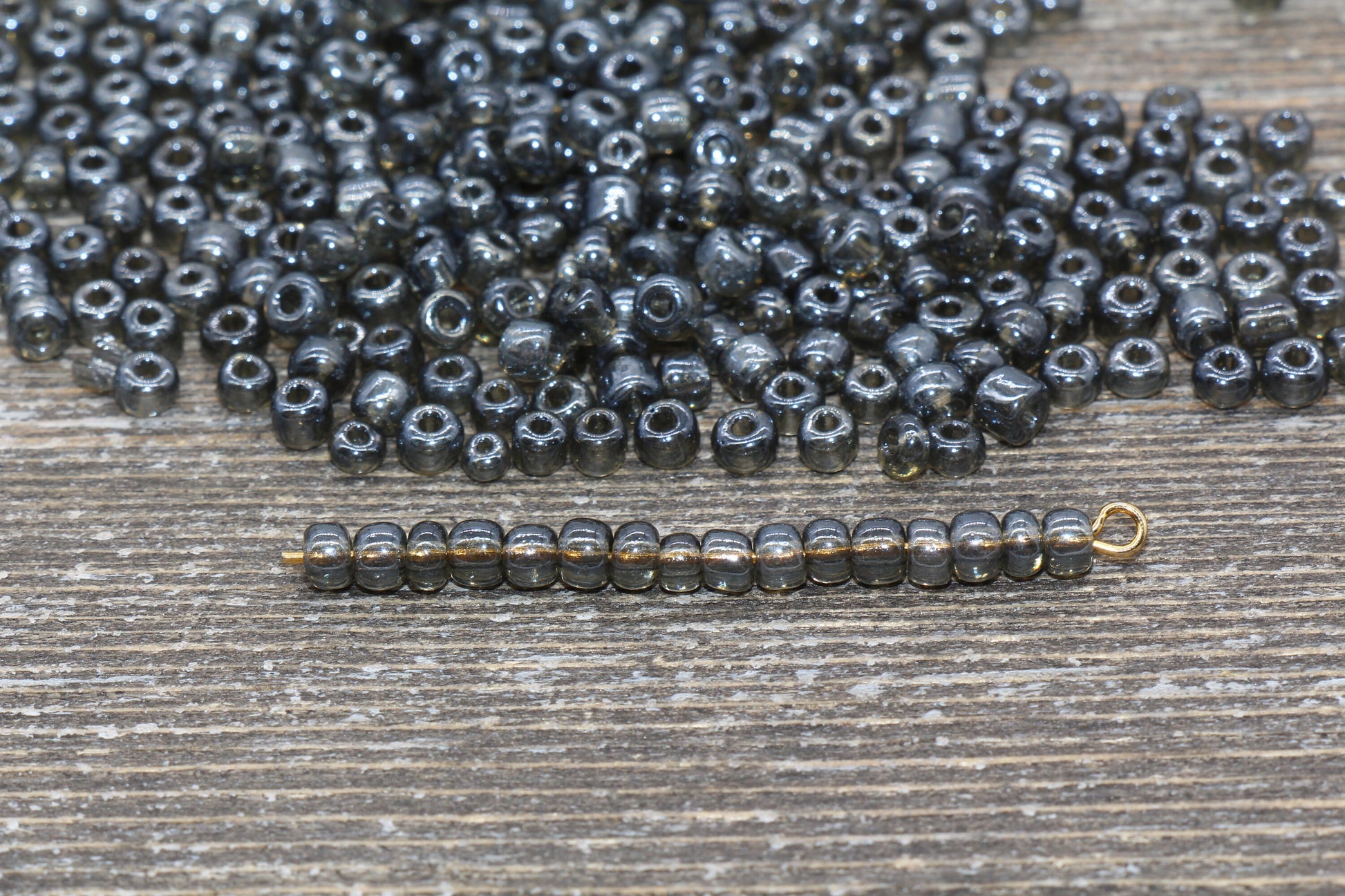 Glossy Transparent Glass Seed Beads, 4mm 6/0 Glass Round Seed Beads, Gray Trans Seed Beads, Rocailles Beads, Beading Supplies #1202