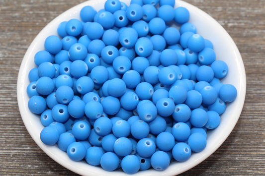 8mm Blue Gumball Beads, Round Acrylic Loose Beads, Bubblegum Beads, Chunky Beads, Bubble Gum Beads, Soft Plastic Beads #1251