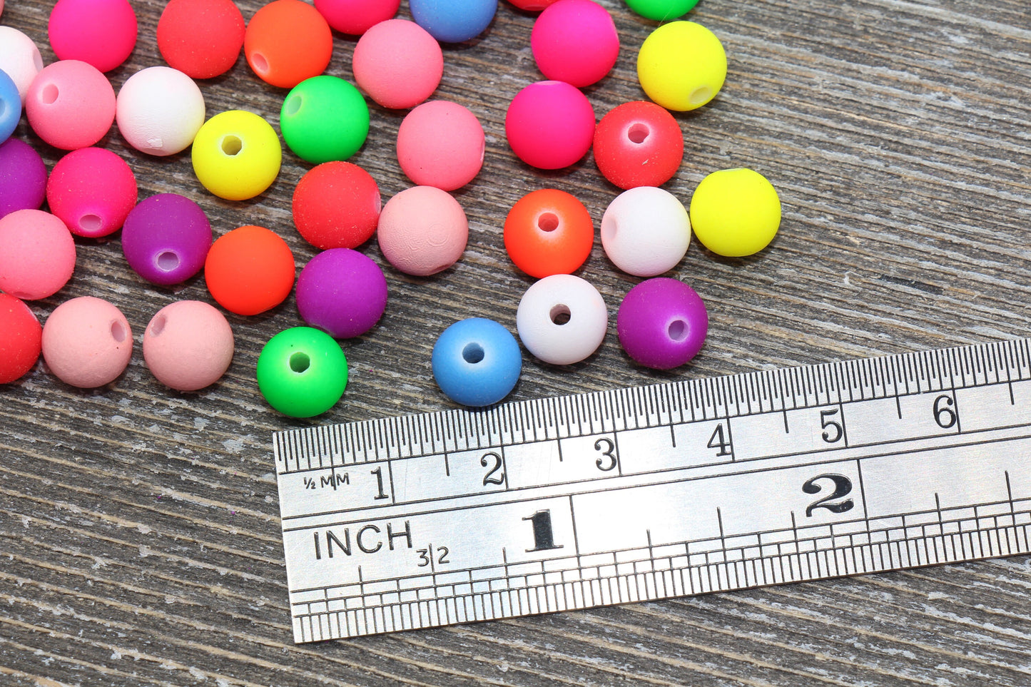 8mm Multicolored Gumball Beads, Round Acrylic Loose Beads, Bubblegum Beads, Chunky Beads, Bubble Gum Beads, Soft Plastic Beads #1254