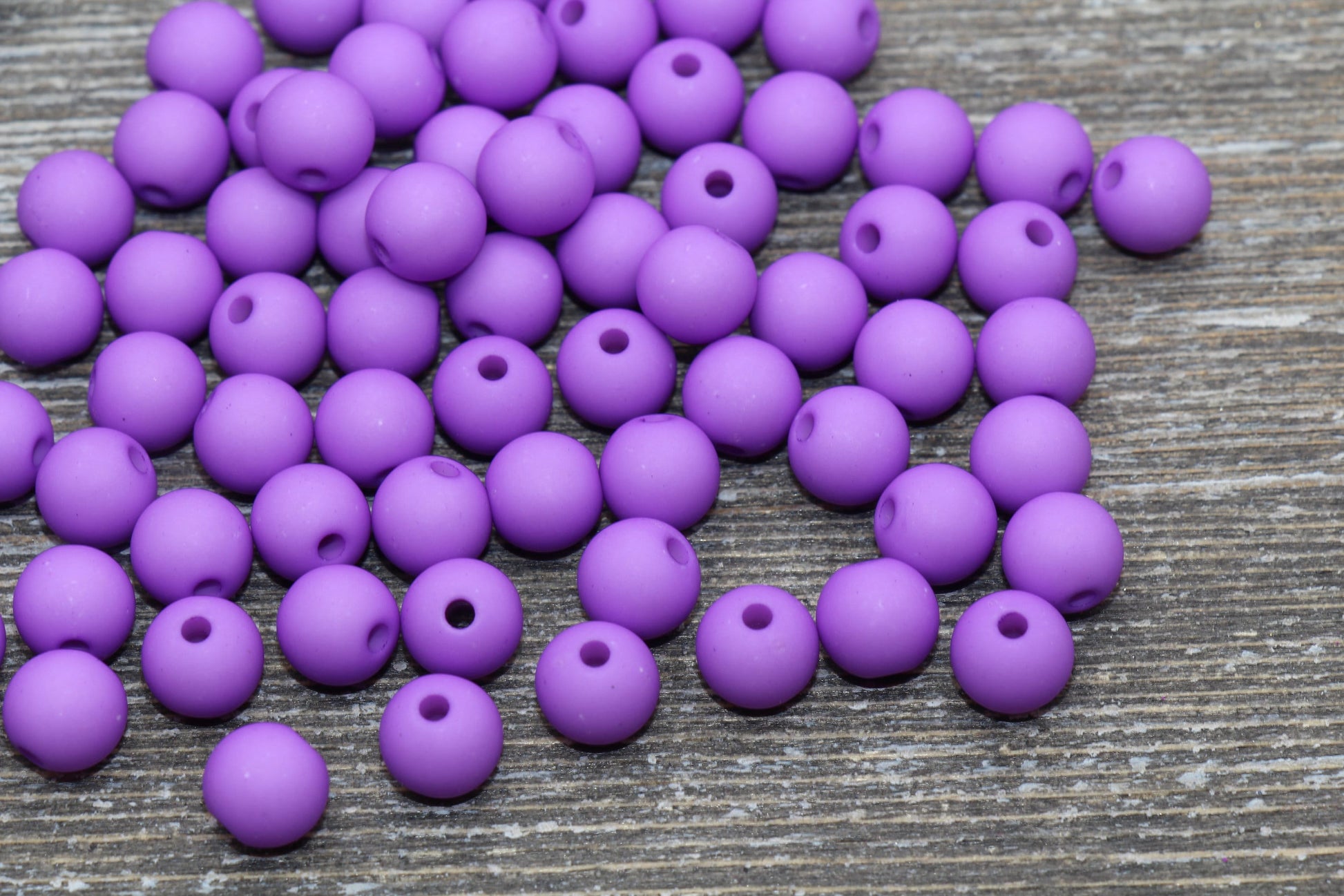 8mm Matte Purple Gumball Beads, Round Acrylic Loose Beads, Solid Bubblegum Beads, Chunky Beads, Round Plastic Beads #591