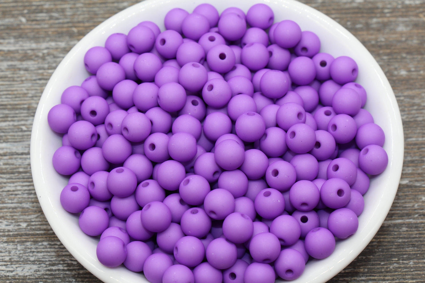 8mm Matte Purple Gumball Beads, Round Acrylic Loose Beads, Solid Bubblegum Beads, Chunky Beads, Round Plastic Beads #591