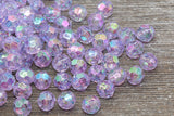 10mm Light Purple AB Faceted Gumball Beads, Iridescent Faceted Round Acrylic Loose Beads, Bubblegum Beads, Star Cut Rainbow Beads#1265