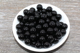 12mm Black Round Beads, Round Acrylic Loose Beads, Bubblegum Beads, Chunky Beads, Smooth Plastic Round Beads, Bracelet Beads #511